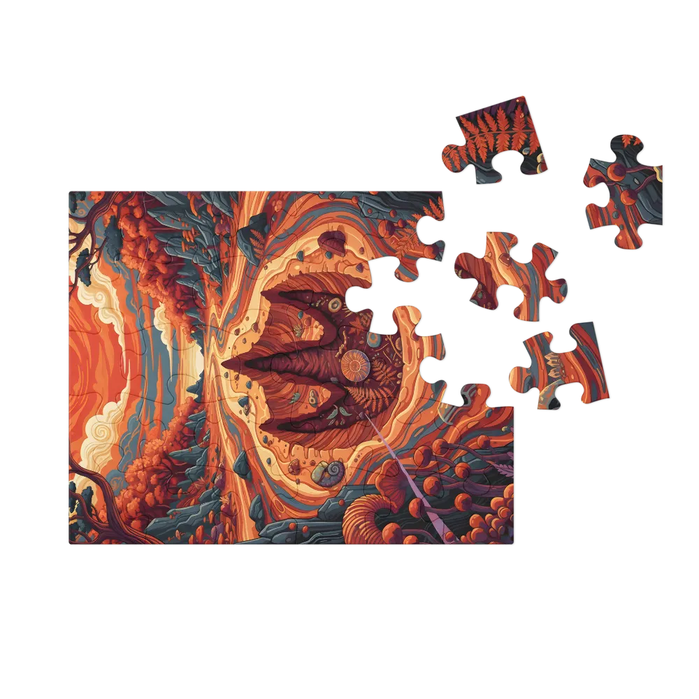 Amber River Crater 
 Jigsaw Puzzle in Tin Box