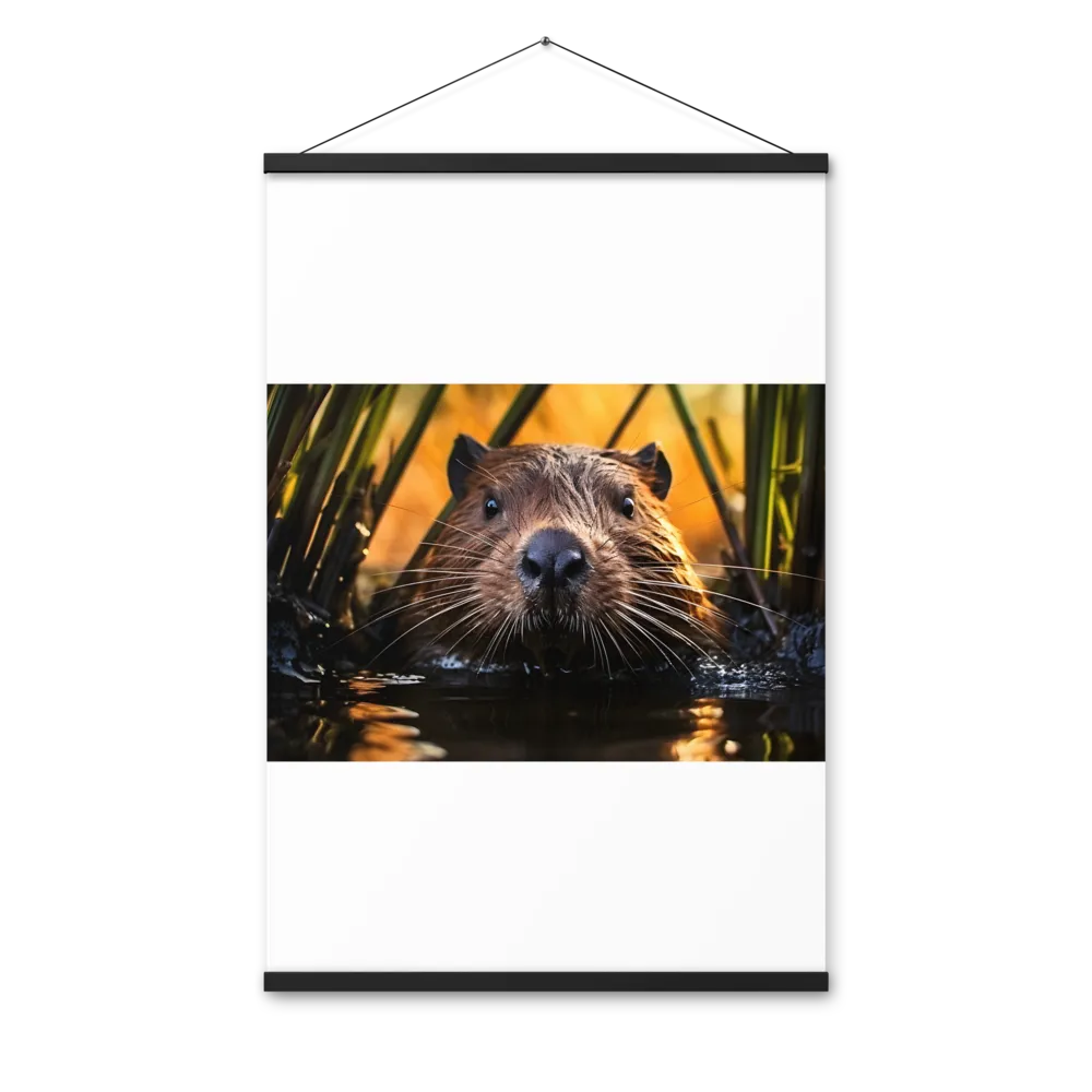 Beaver Serenity: A Natural Portrait | Poster With Black Wood Hanger | 24″×36″