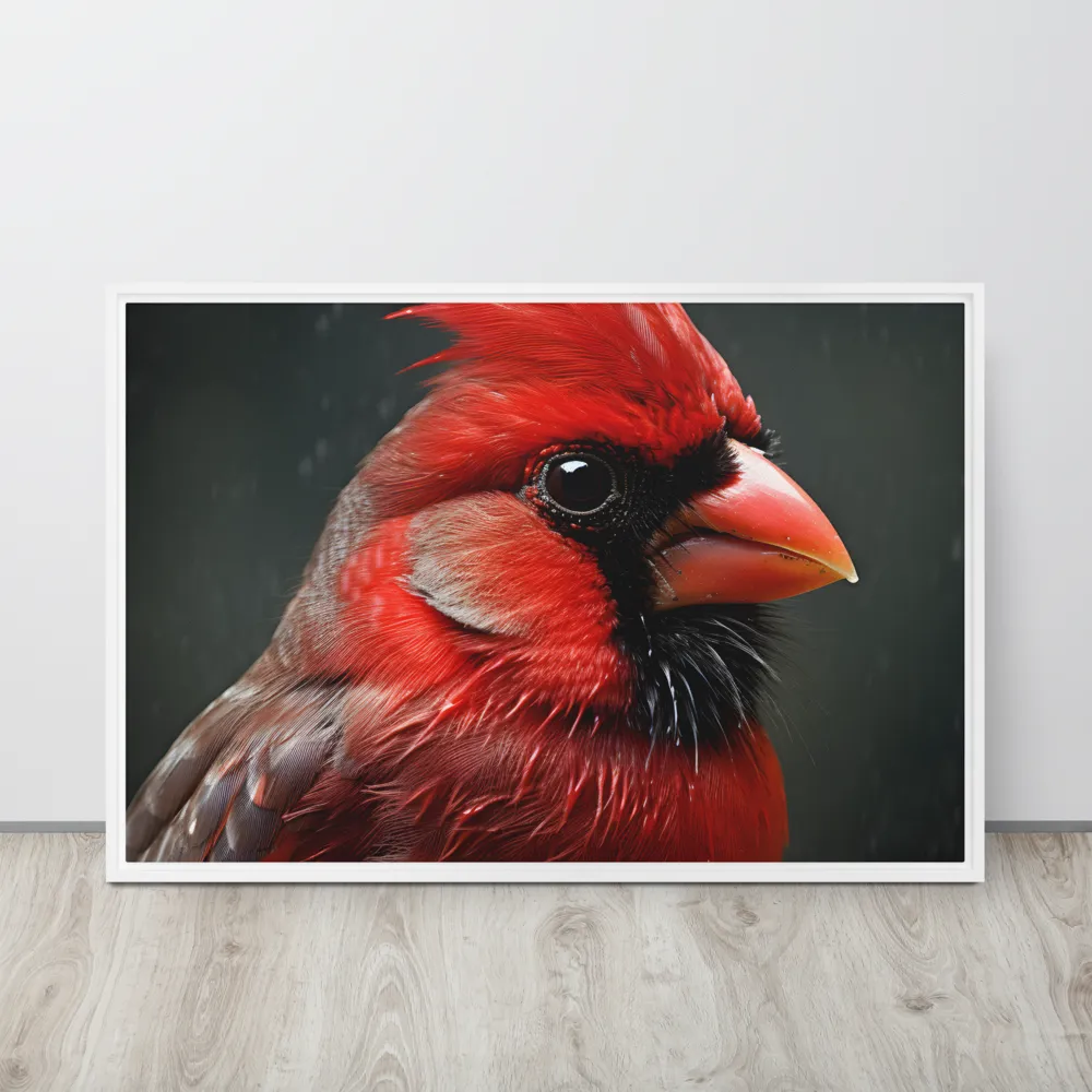 The Bold Cardinal | Canvas with White Frame | 24″×36″