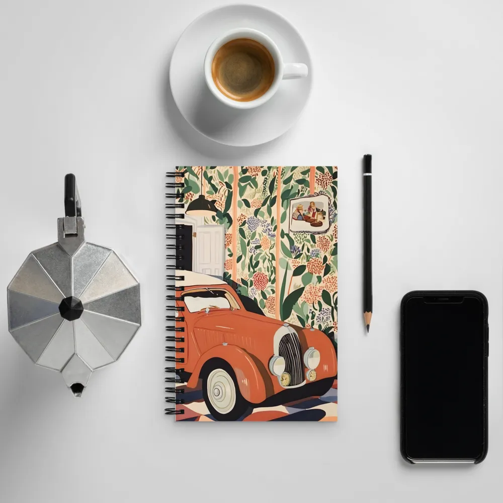 Vintage Charm: A Modern Encounter | Spiral Notebook