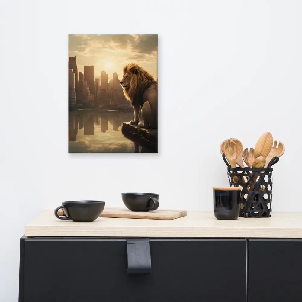 The Lion's Gaze Over the Urban Symphony