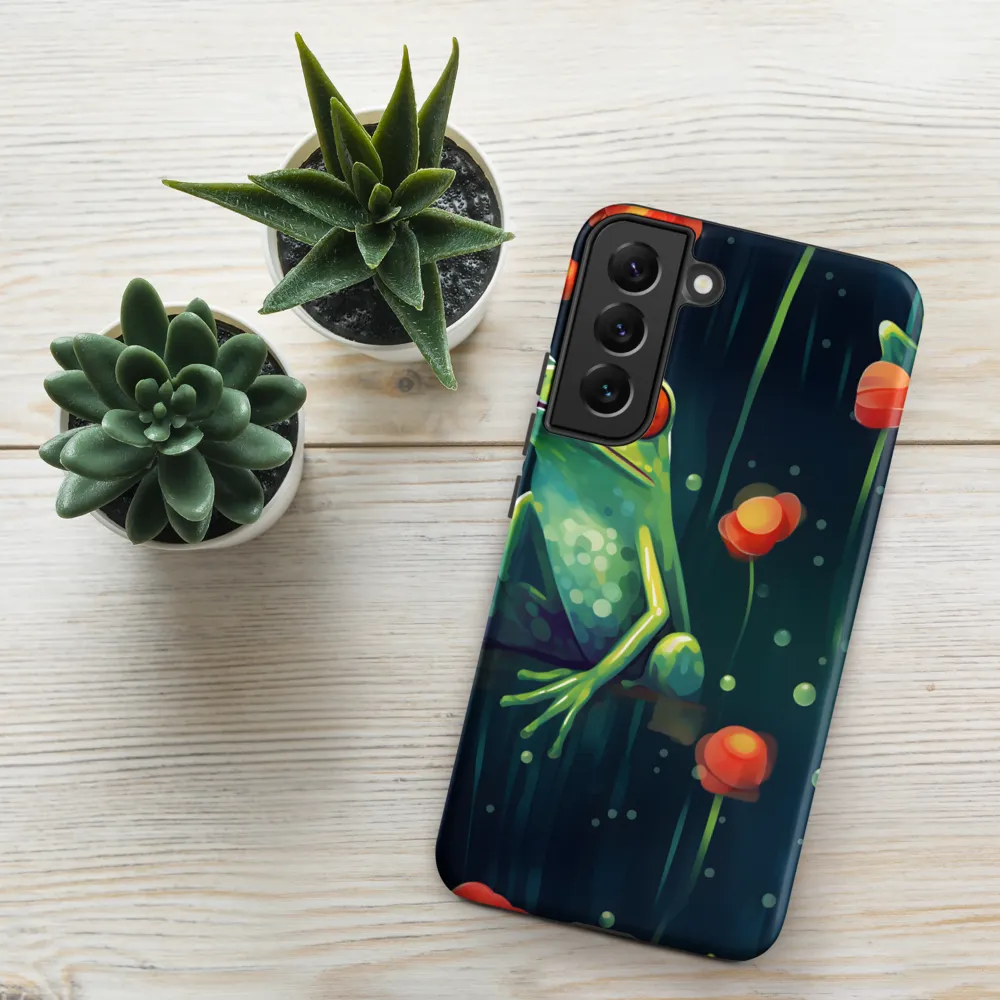 Playful Frogs in a Lush Pond