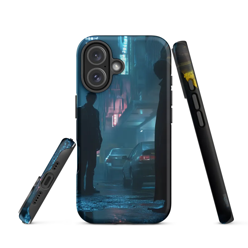 Shadows in the Neon Rain | Phone Case