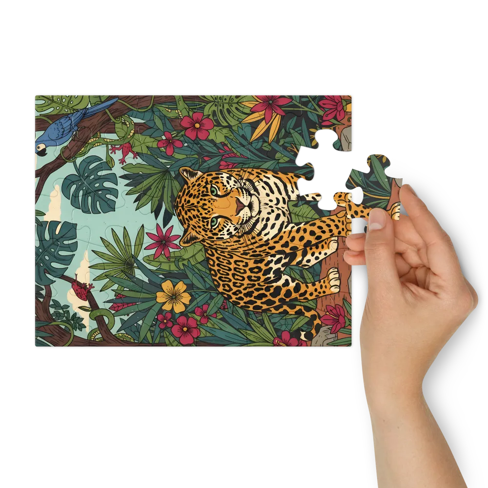 Watchful Jaguar 
 Jigsaw Puzzle in Tin Box
