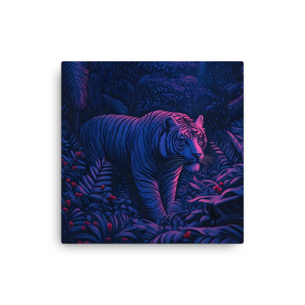 Mystic Prowler: The White Tiger in the Jungle | Thin Canvas | 12″×12″