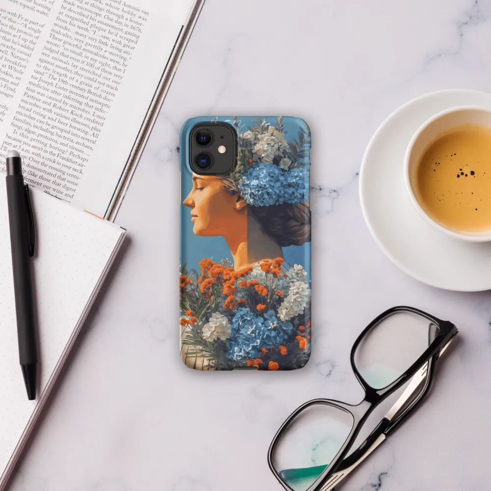 Floral Reverie: A Portrait of Serenity | Phone Case |  11 | Snap Case | Matte