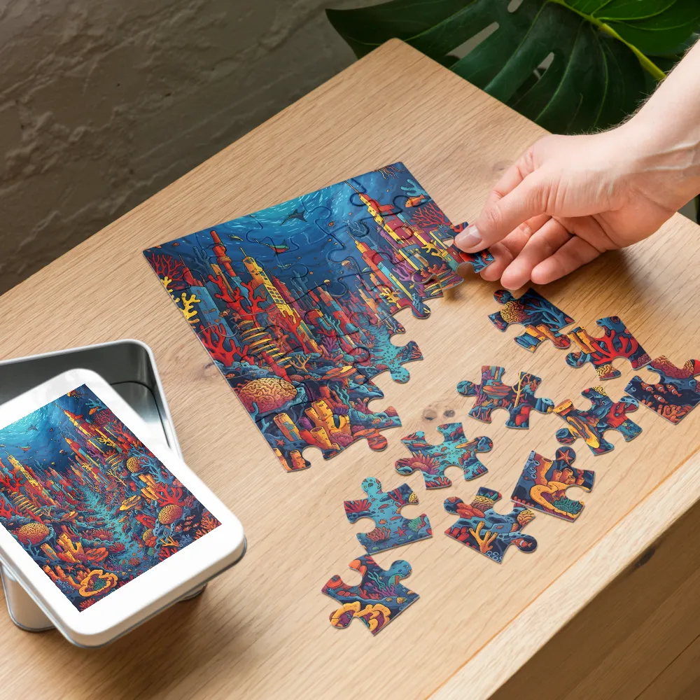 Sunken Coral City 
 Jigsaw Puzzle in Tin Box