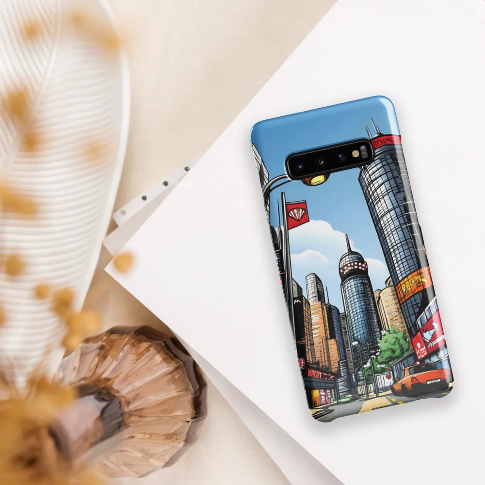 Urban Pulse: A Comic Cityscape | Phone Case |  S10 Plus | Snap Case | Glossy