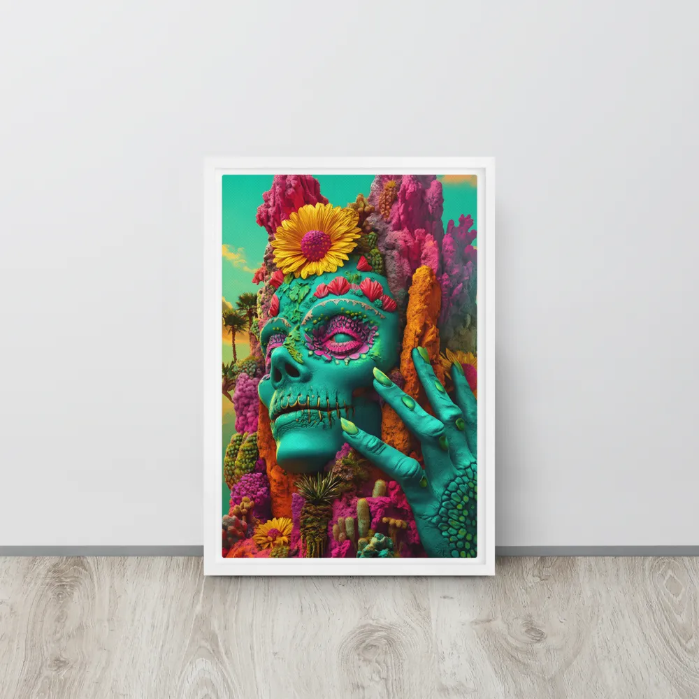 Ethereal Skull Garden | Canvas with White Frame | 12″×18″