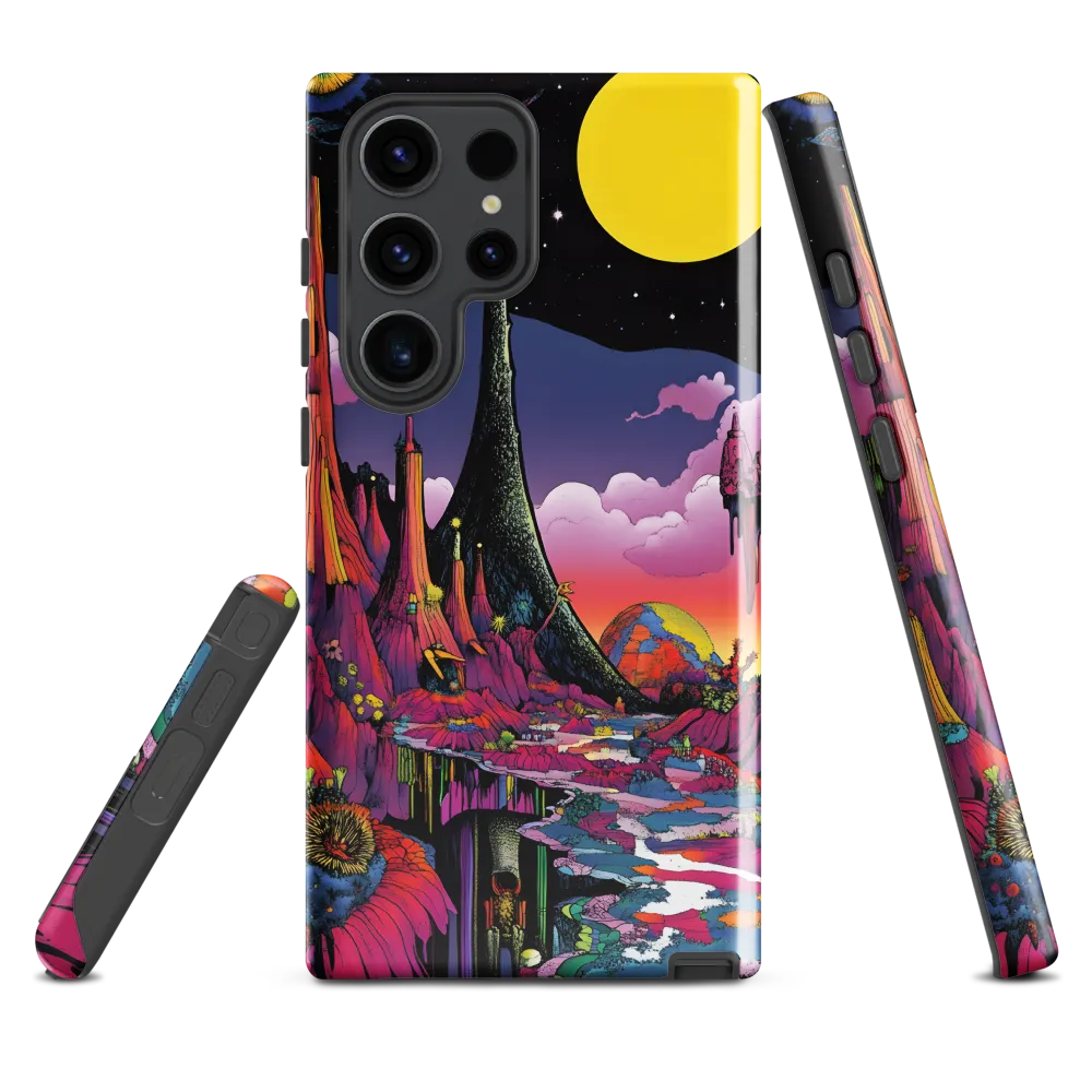 Celestial Dreams: A Journey Through an Alien Landscape | Phone Case |  S23 Ultra | Tough Case | Glossy