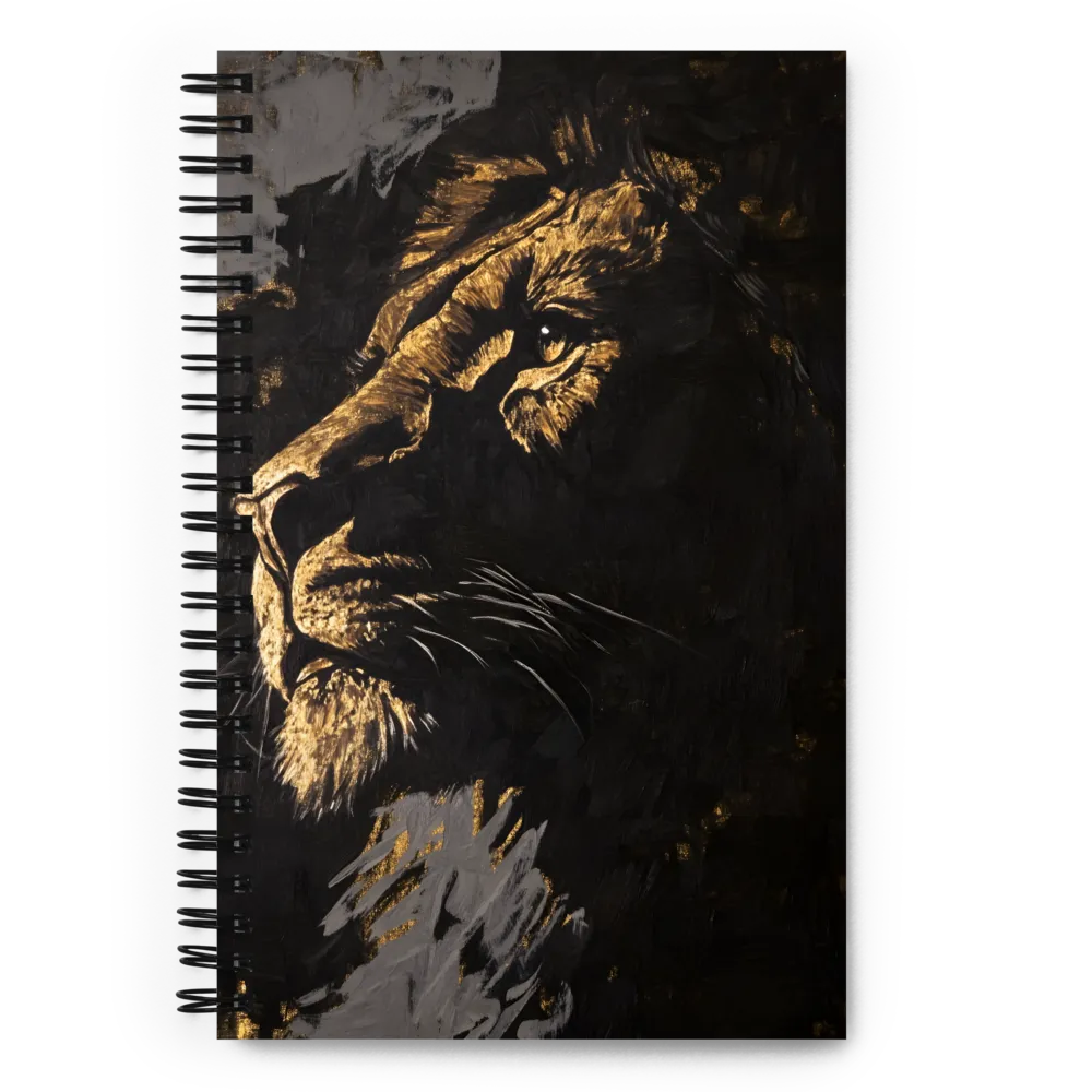 Majestic Gaze: The Golden Lion | Spiral Notebook