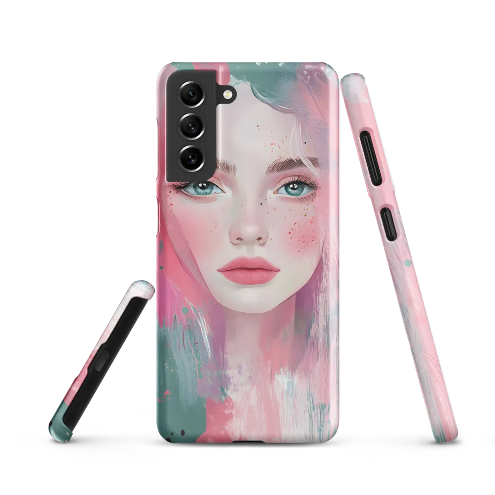 Dreamy Serenity: A Contemporary Portrait | Phone Case |  S21 | Snap Case | Matte