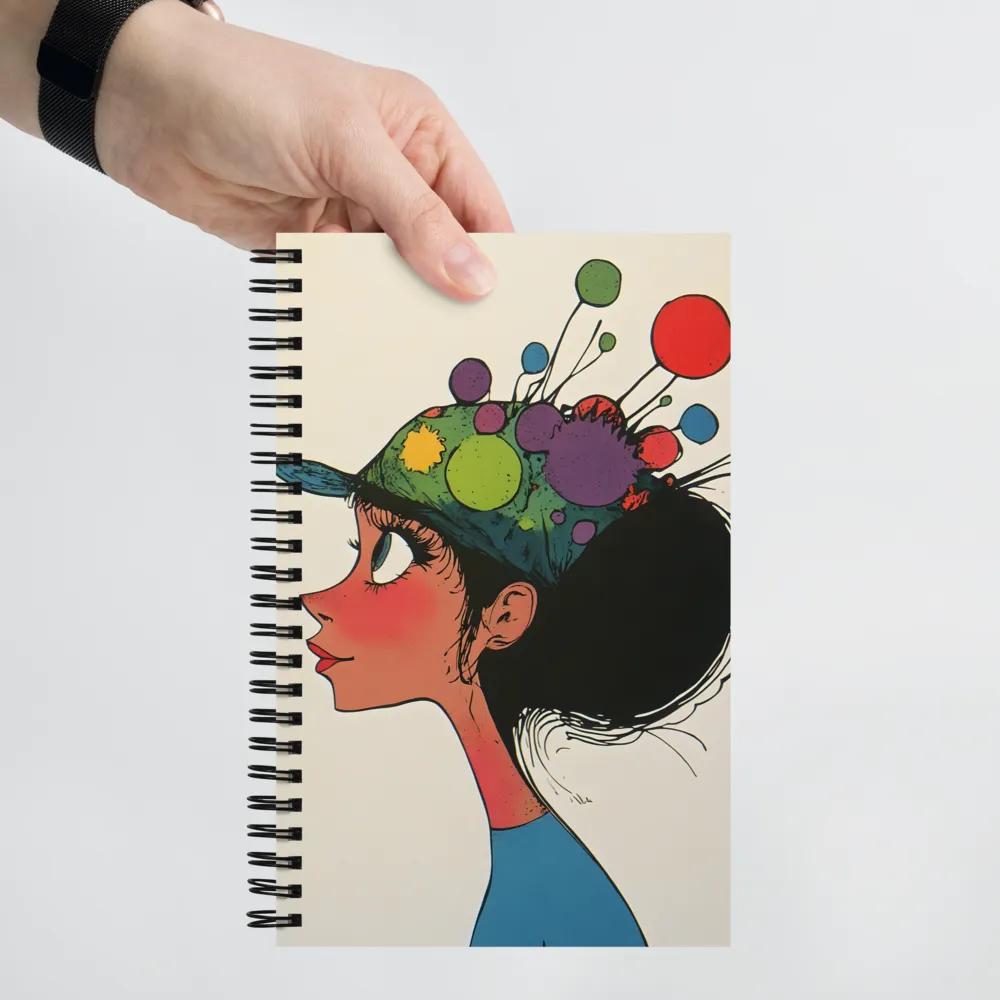 Playful Colors: The Party Hat Girl | Spiral Notebook