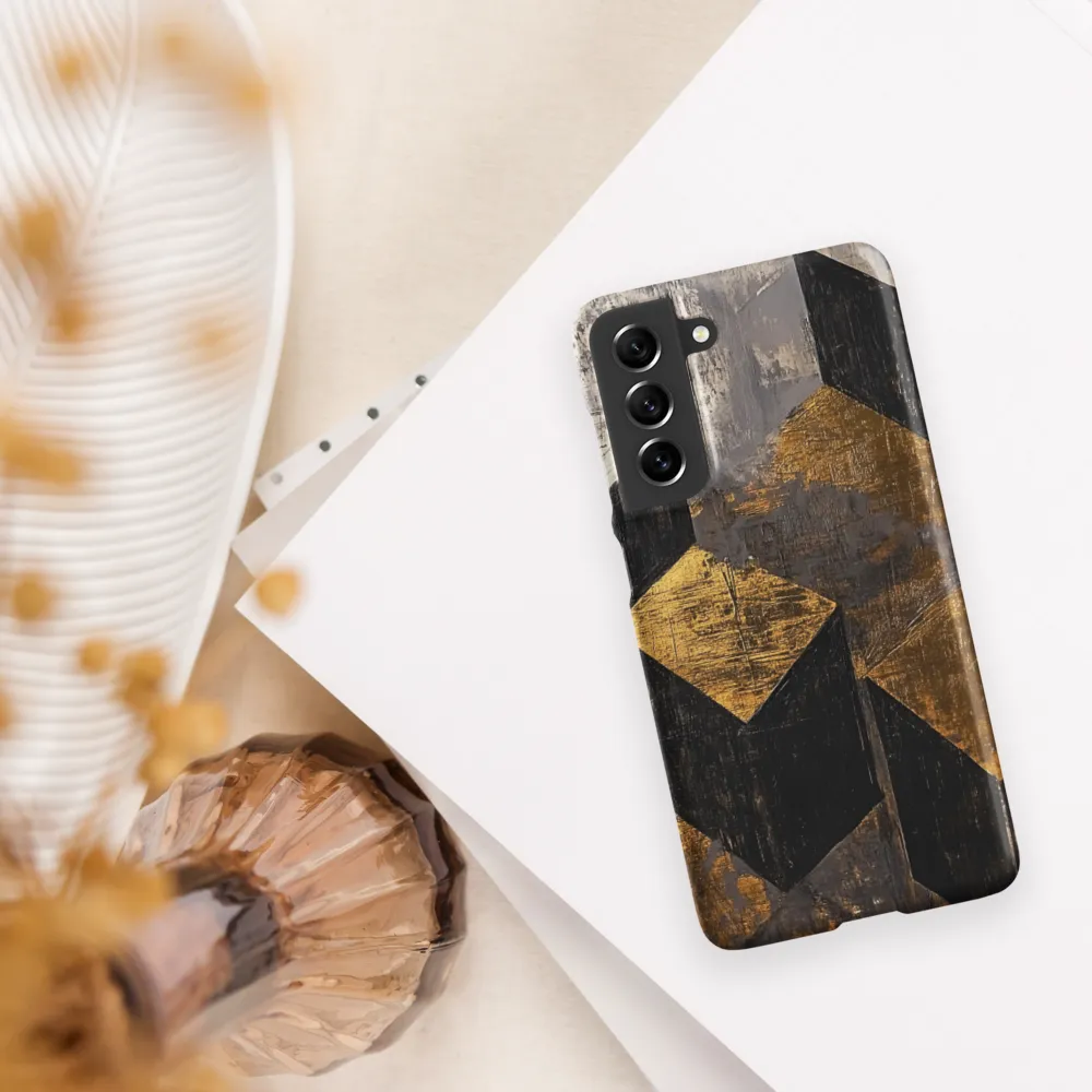 Geometric Harmony in Gold and Black | Phone Case |  S21 FE | Snap Case | Matte