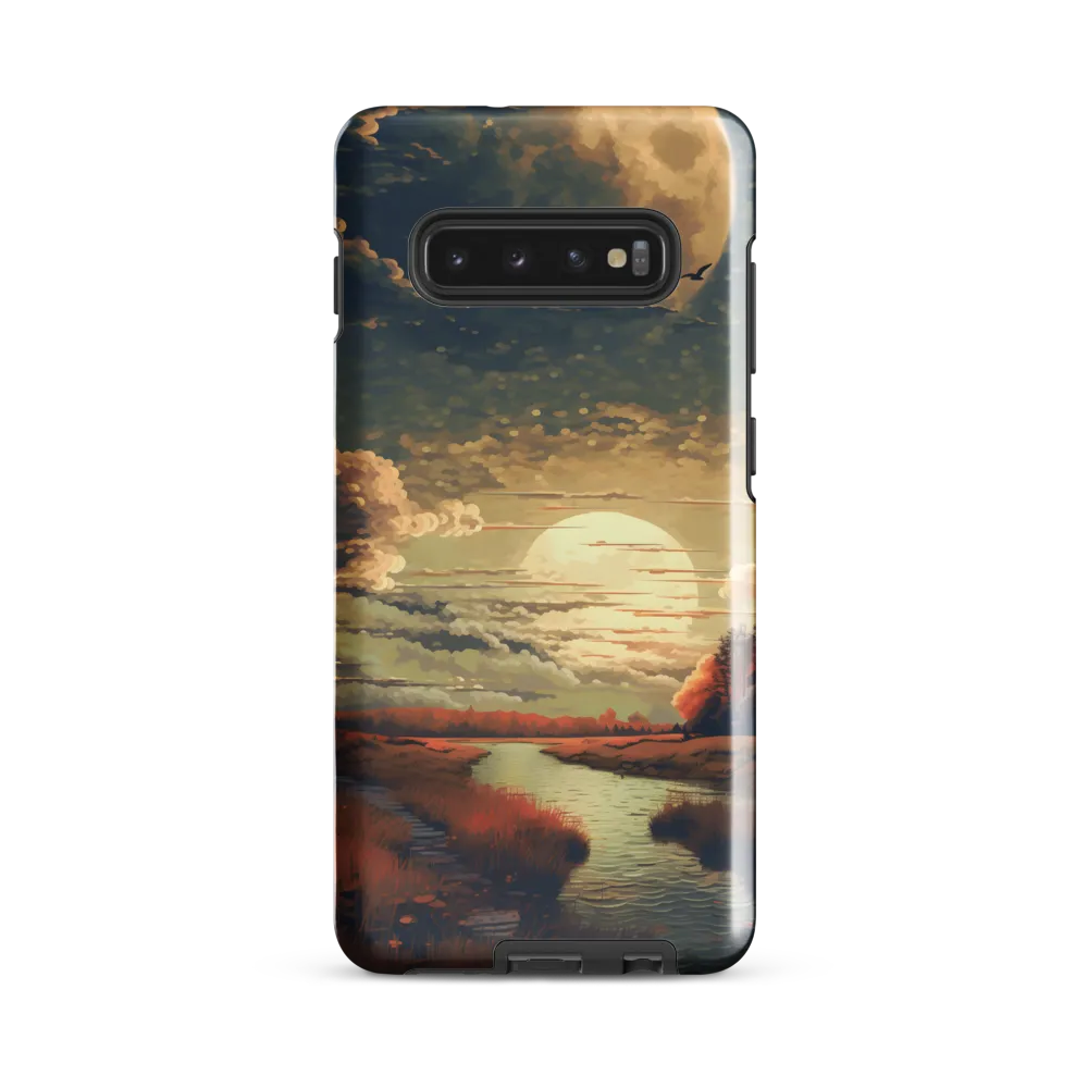 Whispers of Dusk: A Tranquil River Landscape | Phone Case |  S10 Plus | Tough Case | Glossy