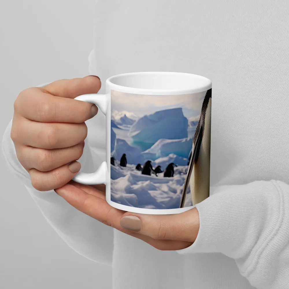 Solitary Majesty: Arctic Penguin on Ice | Mug with White inside | 11 oz