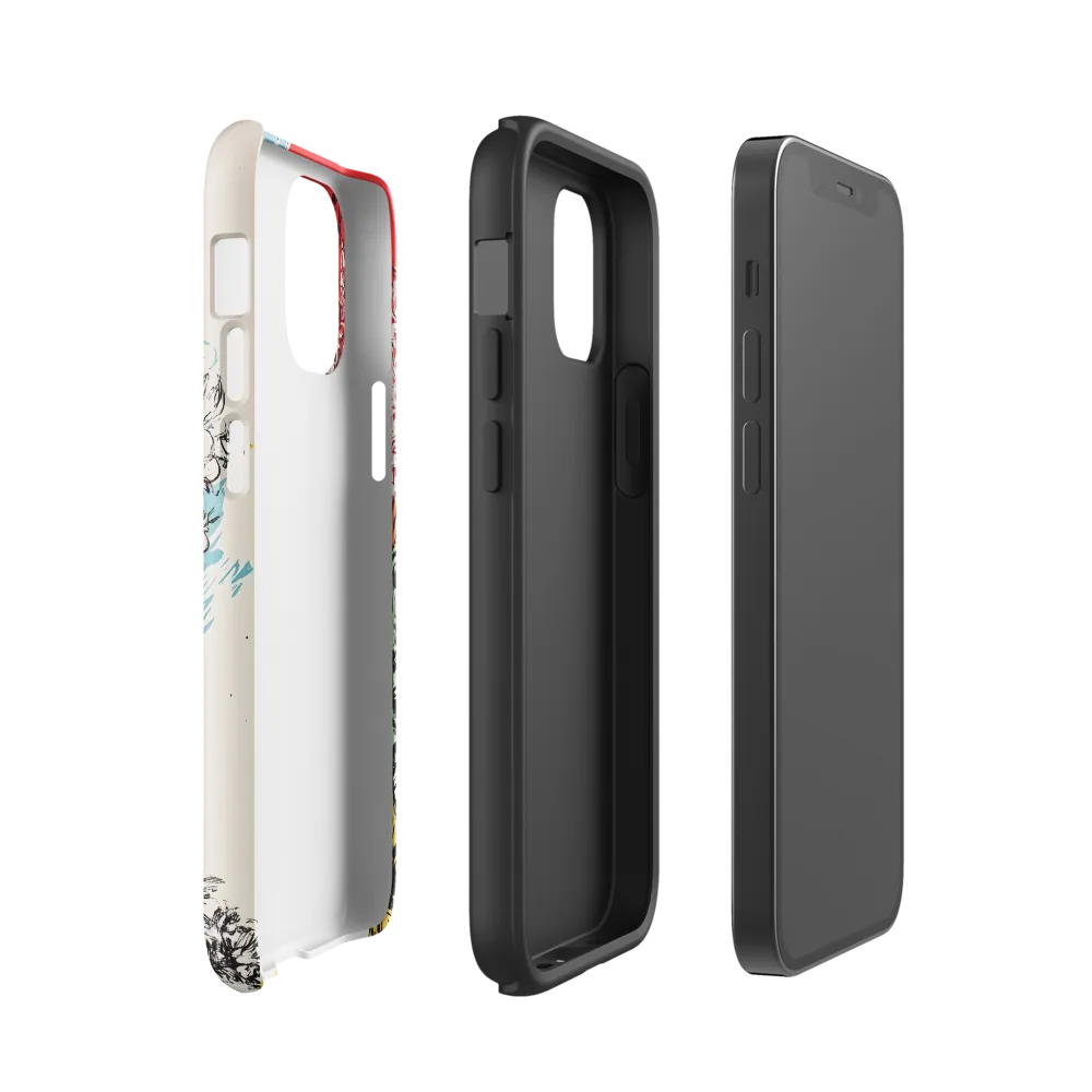 Floral Symphony in Bold Colors | Phone Case |  12 mini | Tough Case | Glossy