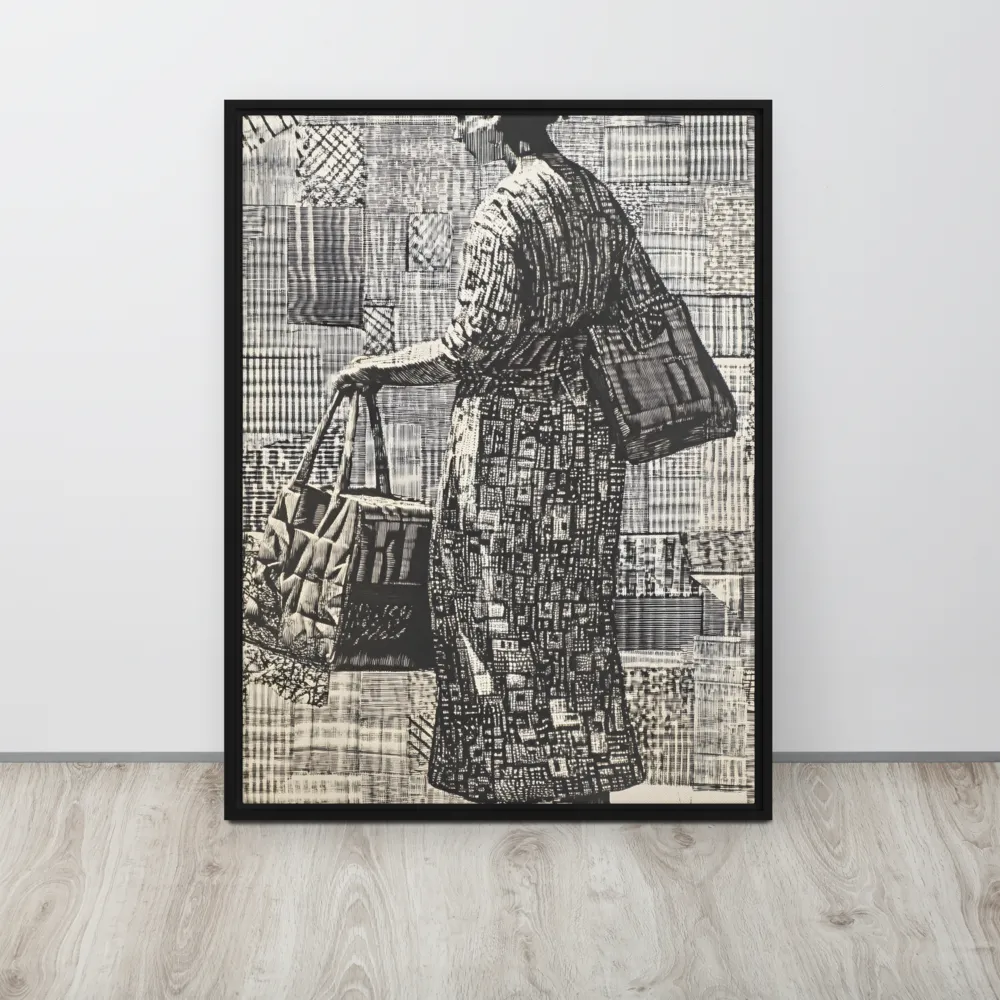 Urban Reflections: A Shopping Narrative | Canvas with Black Frame | 24″×32″