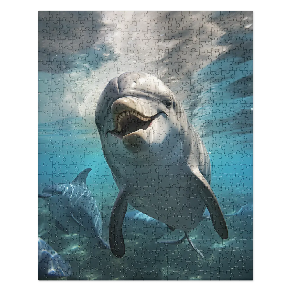 Beneath the Waves: A Dolphin's Dance | Jigsaw Puzzle | 520 pieces