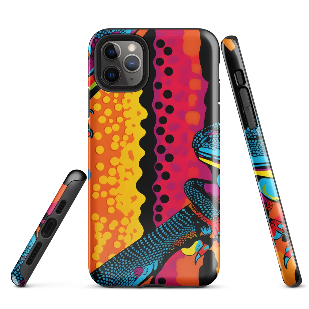 Colorful Encounters: The Playful Geckos | Phone Case |  11 Pro Max | Tough Case | Glossy