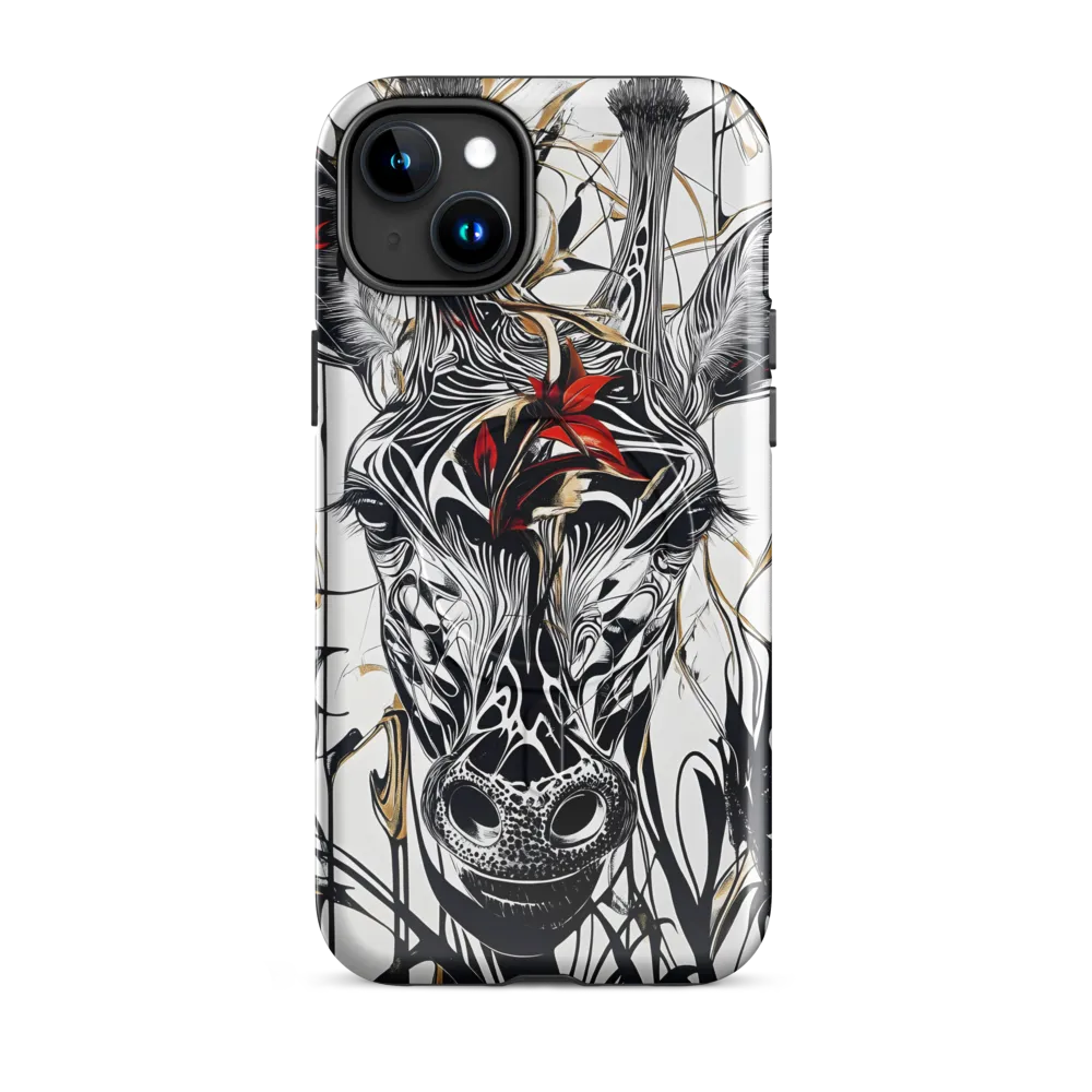 Floral Elegance: The Giraffe's Portrait
