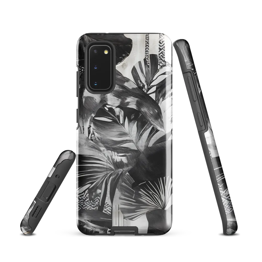 Monochrome Serenity in Tropical Foliage
