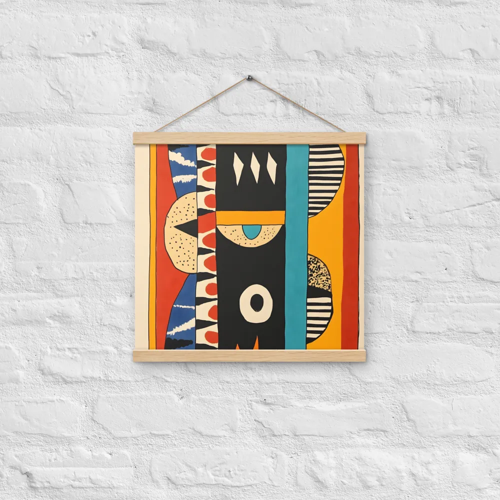 Playful Geometry: A Modern Abstract Exploration | Poster With Oak Wood Hanger | 16″×16″