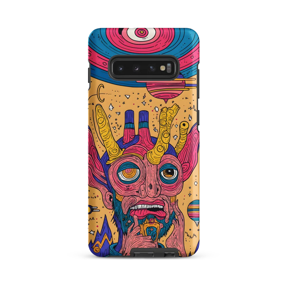 Horned Portrait on a Peach Field