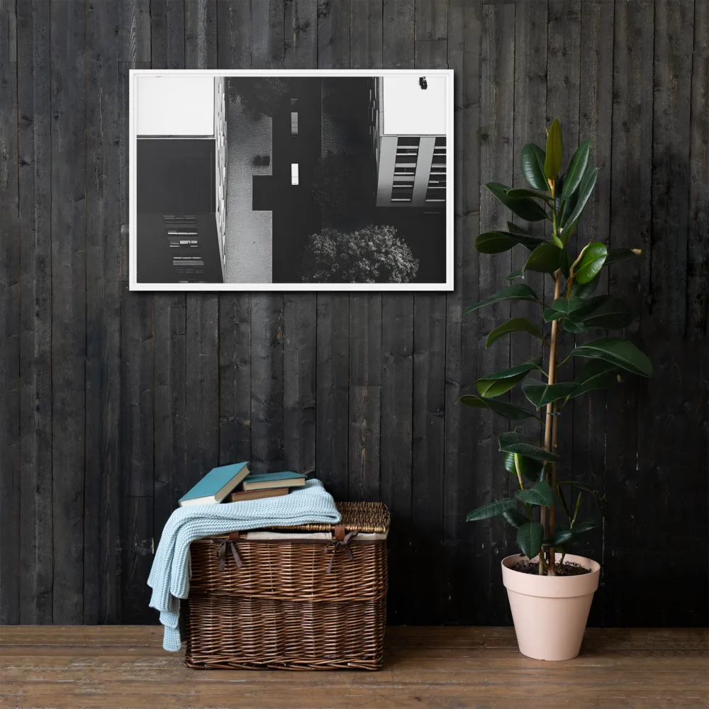 Urban Serenity from Above | Canvas with White Frame | 24″×36″