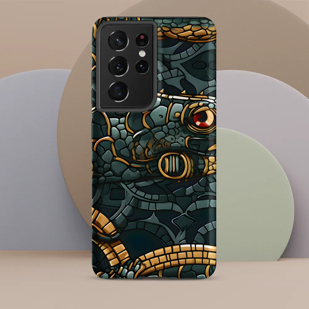 Reptilian Elegance: A Digital Art Nouveau Tapestry