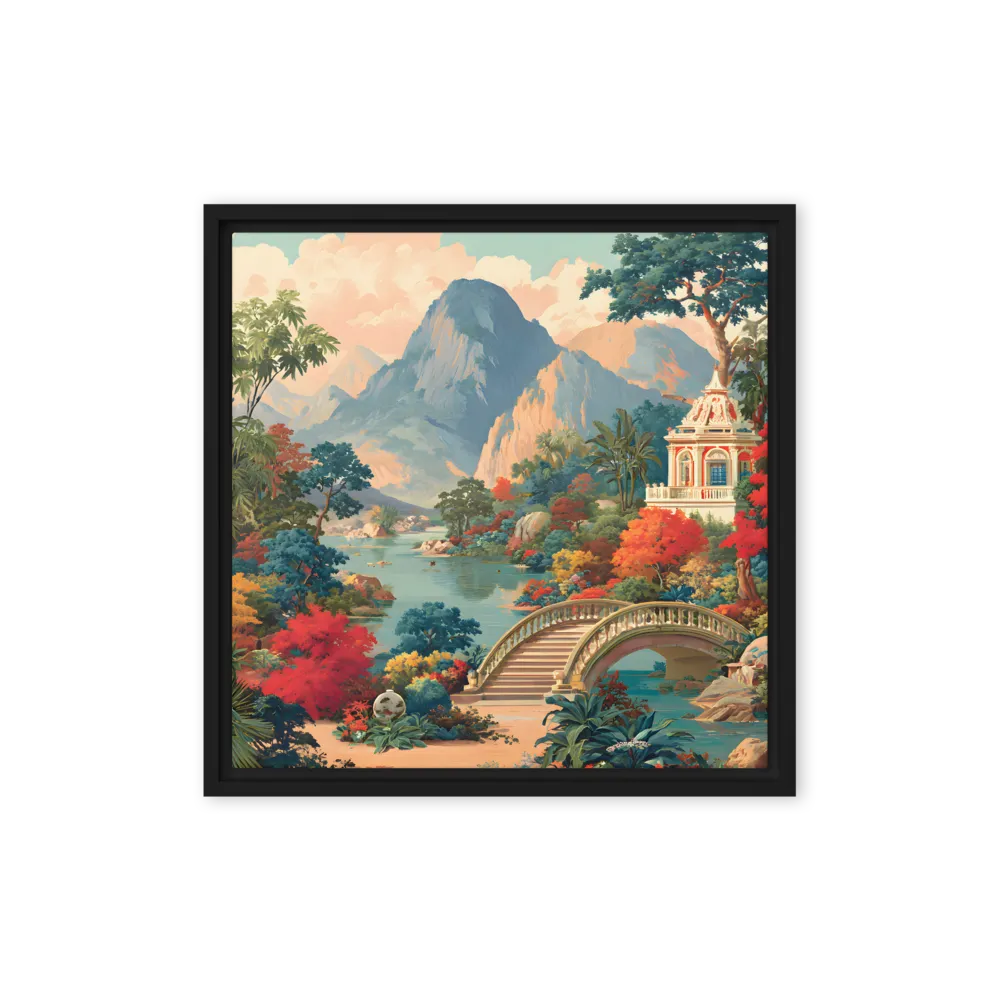 Enchanted River Landscape 
 Canvas with Black Frame