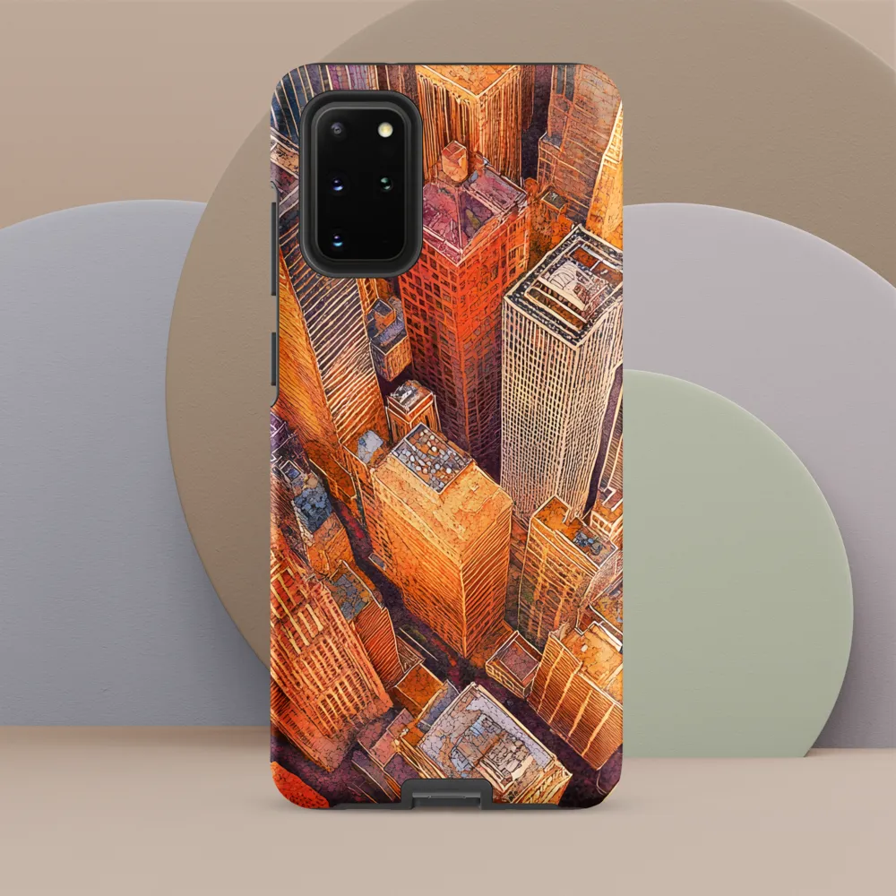 Urban Symphony in Orange and Purple