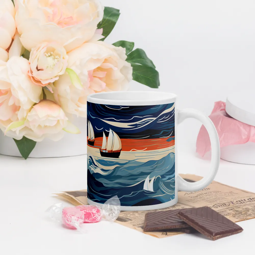 Ocean Whispers: A Voyage at Dusk | Mugs | Multiple Sizes & Colors