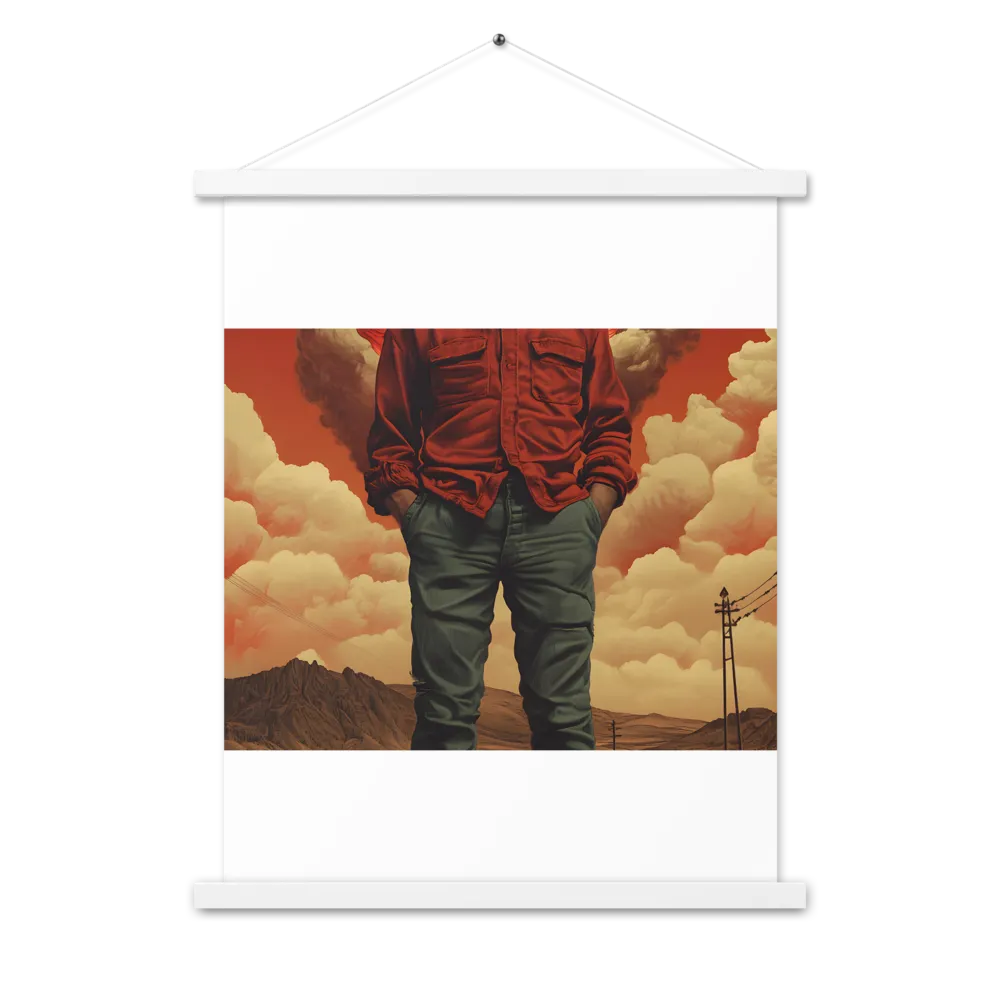 Defiant Spirit in a Surreal Landscape | Poster With White Wood Hanger | 18″×24″