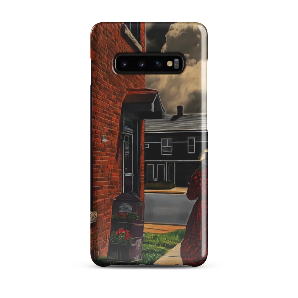 Silent Stroll: A Moment in Red | Phone Case |  S10 Plus | Snap Case | Glossy