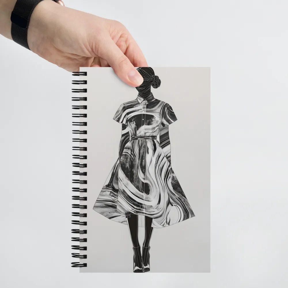 Whirls of Elegance: A Contemporary Fashion Design | Spiral Notebook