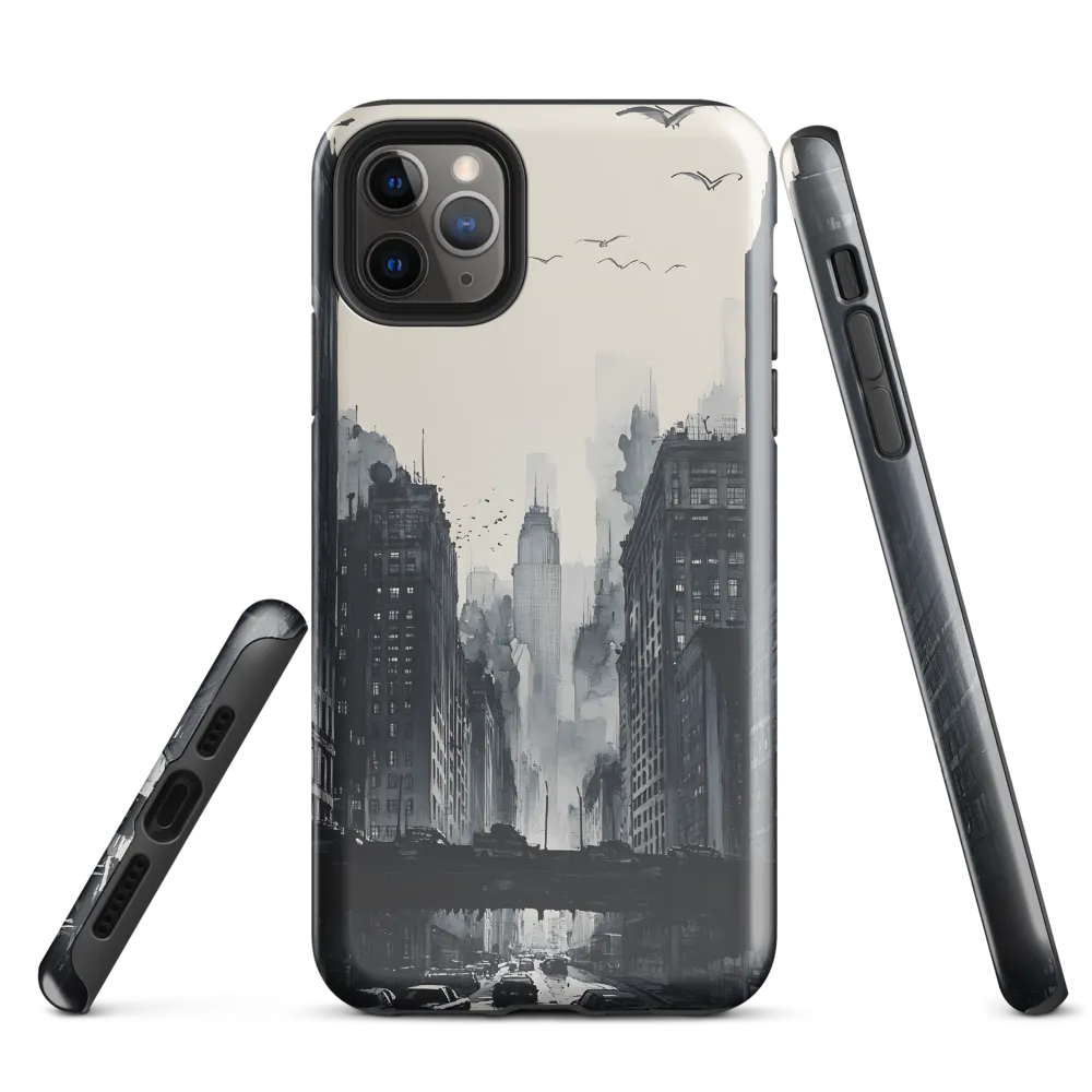 City Whispers: A Monochrome Reflection | Phone Case |  11 Pro Max | Tough Case | Glossy