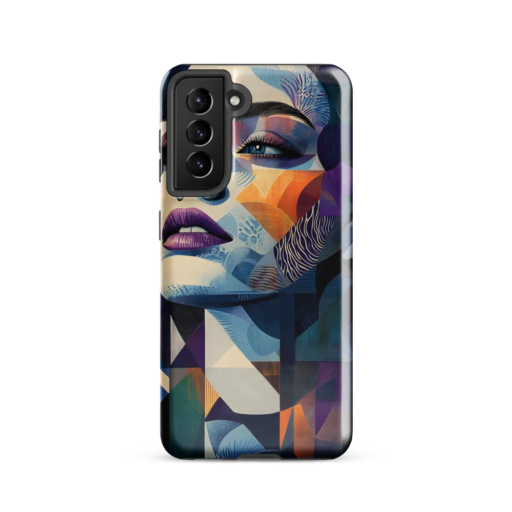 Fragmented Mystery: A Modern Portrait | Phone Case |  S21 | Tough Case | Glossy
