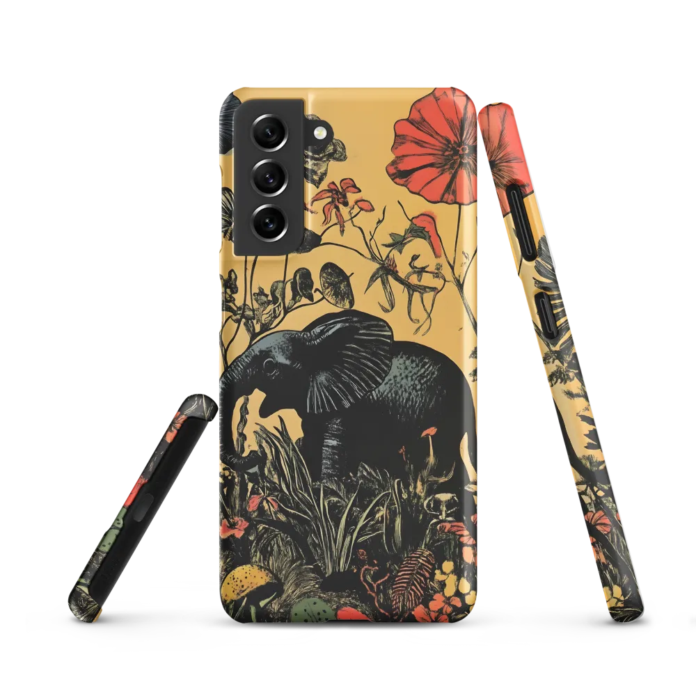 Floral Majesty: The Elephant's Sanctuary | Phone Case |  S21 | Snap Case | Matte