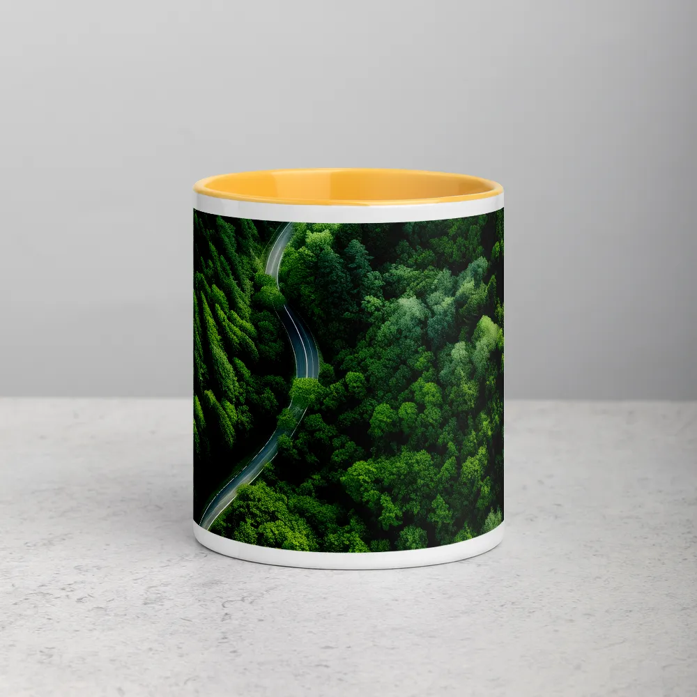 Winding Road Through Green Forest | Mug