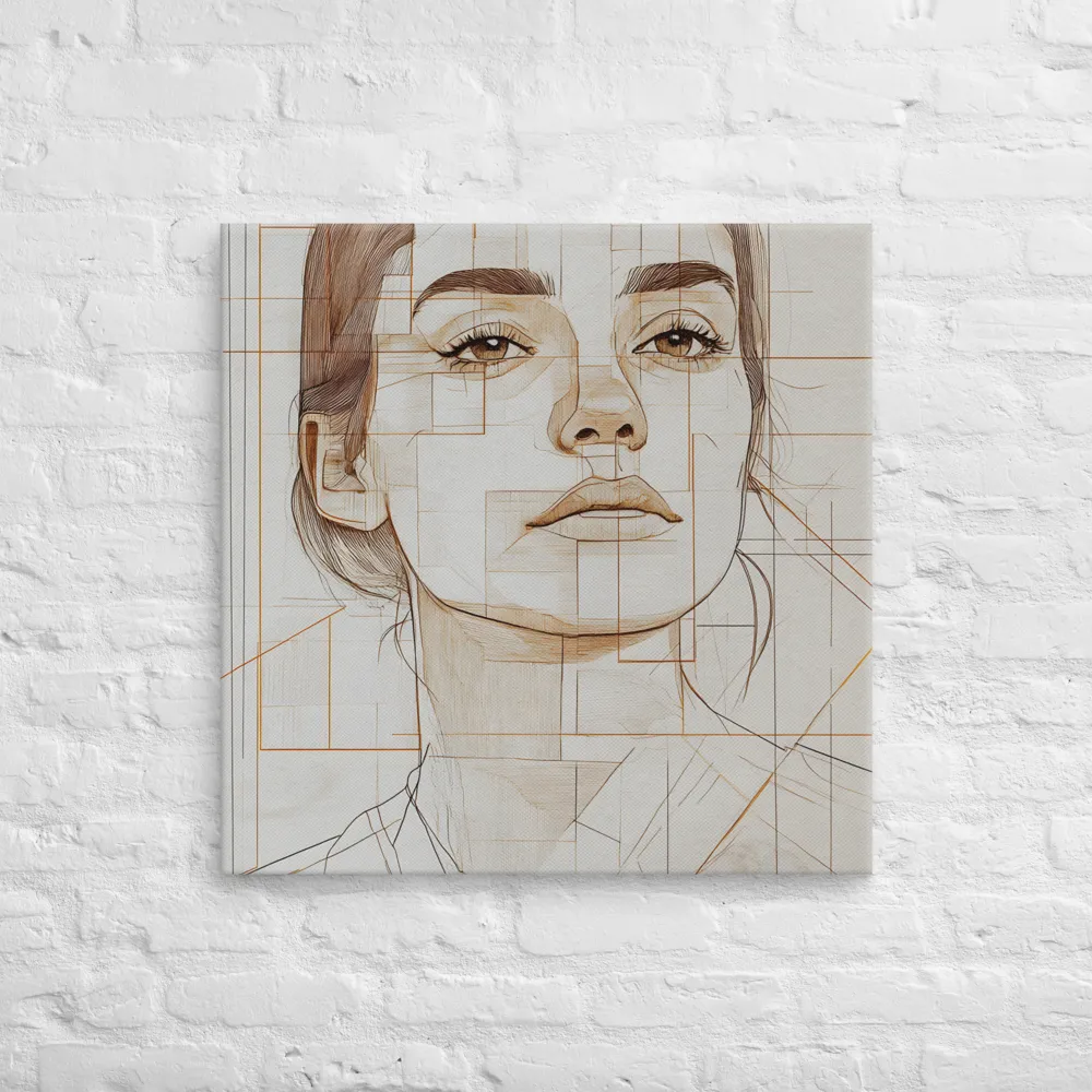 Geometric Serenity: A Minimalist Portrait | Canvas | 28″×28″