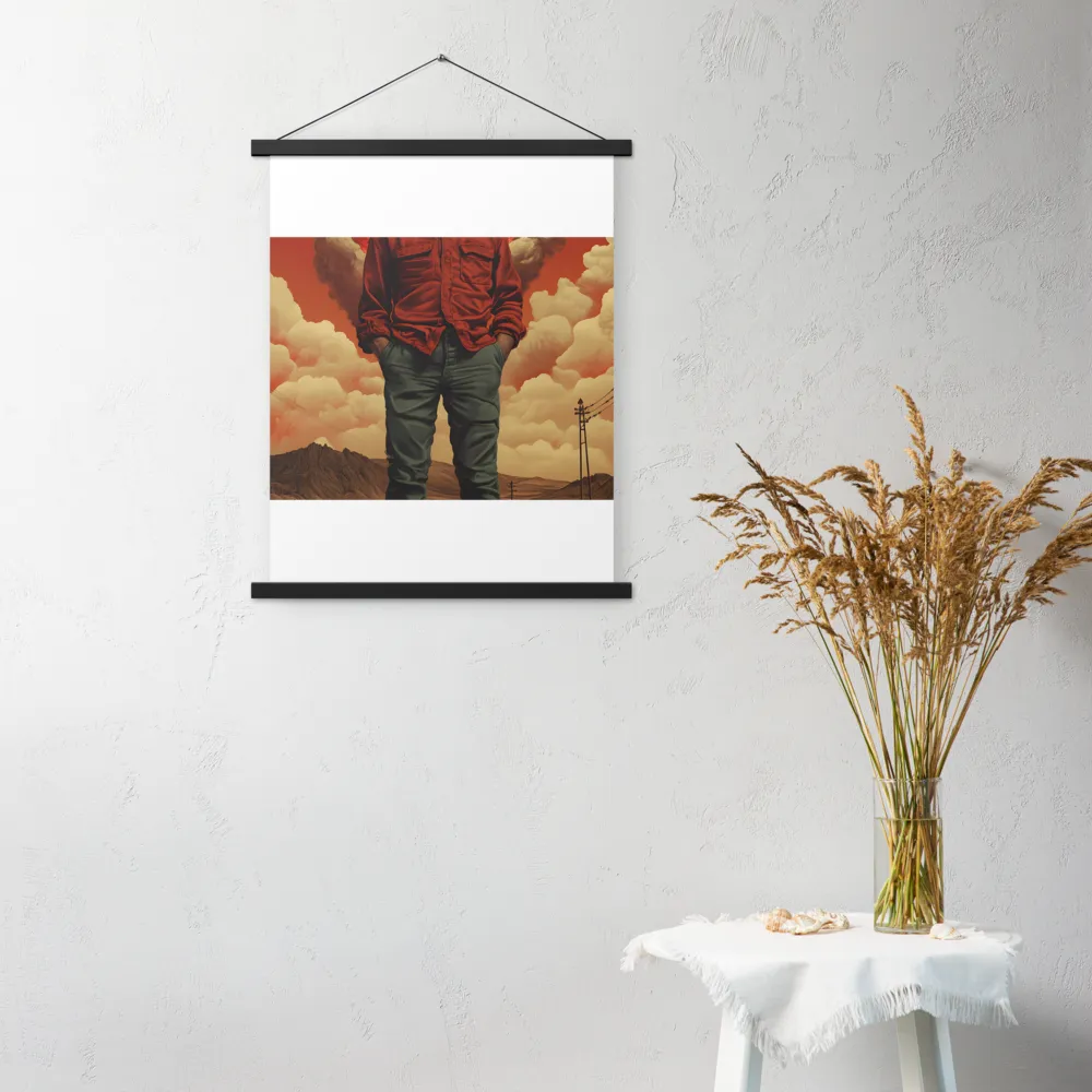 Defiant Spirit in a Surreal Landscape | Poster With Black Wood Hanger | 18″×24″