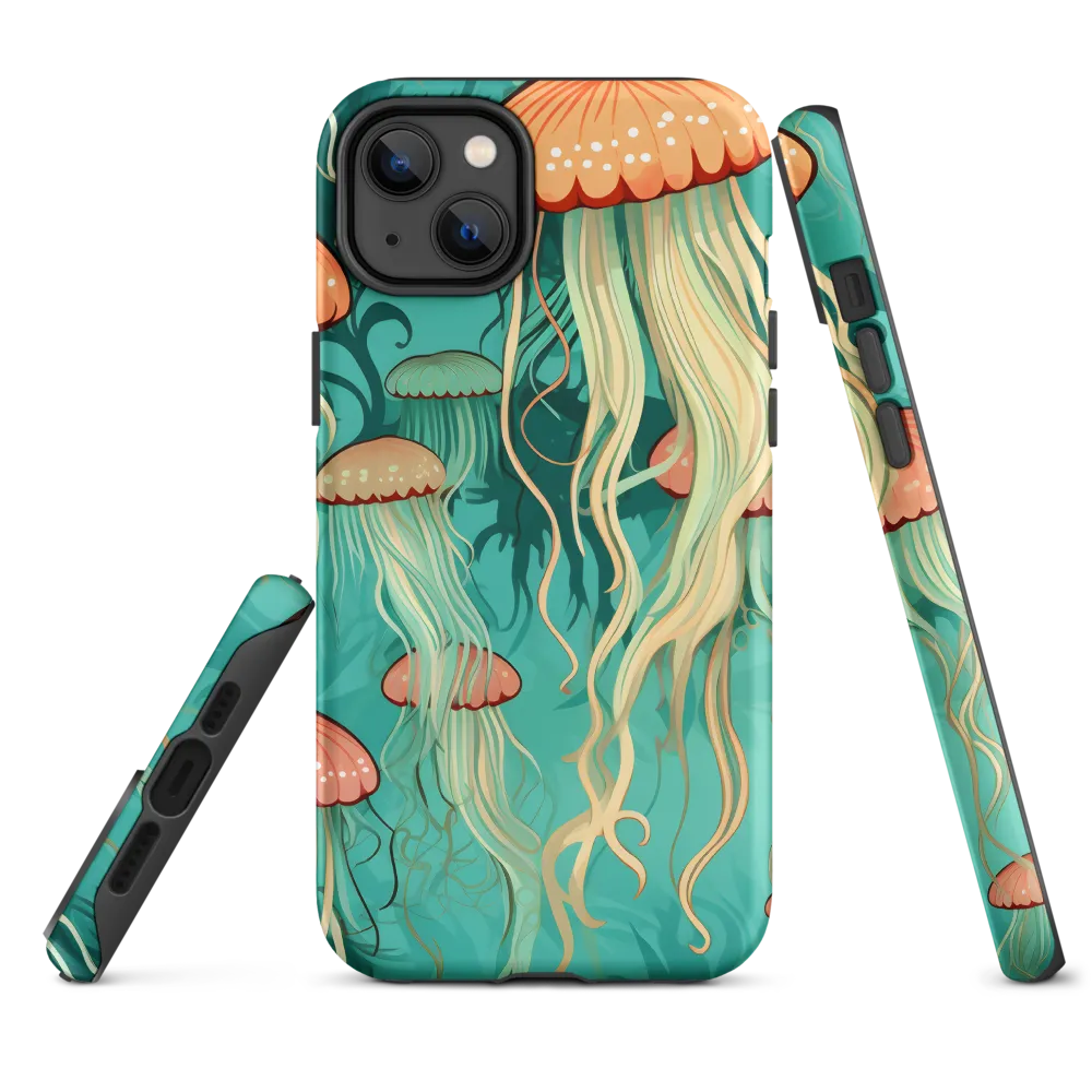 Ethereal Dance of Jellyfish | Phone Case |  14 Plus | Tough Case | Matte
