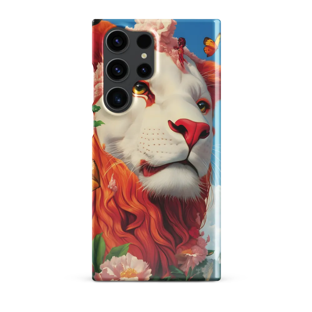 Majestic Lion Amidst Floral Splendor