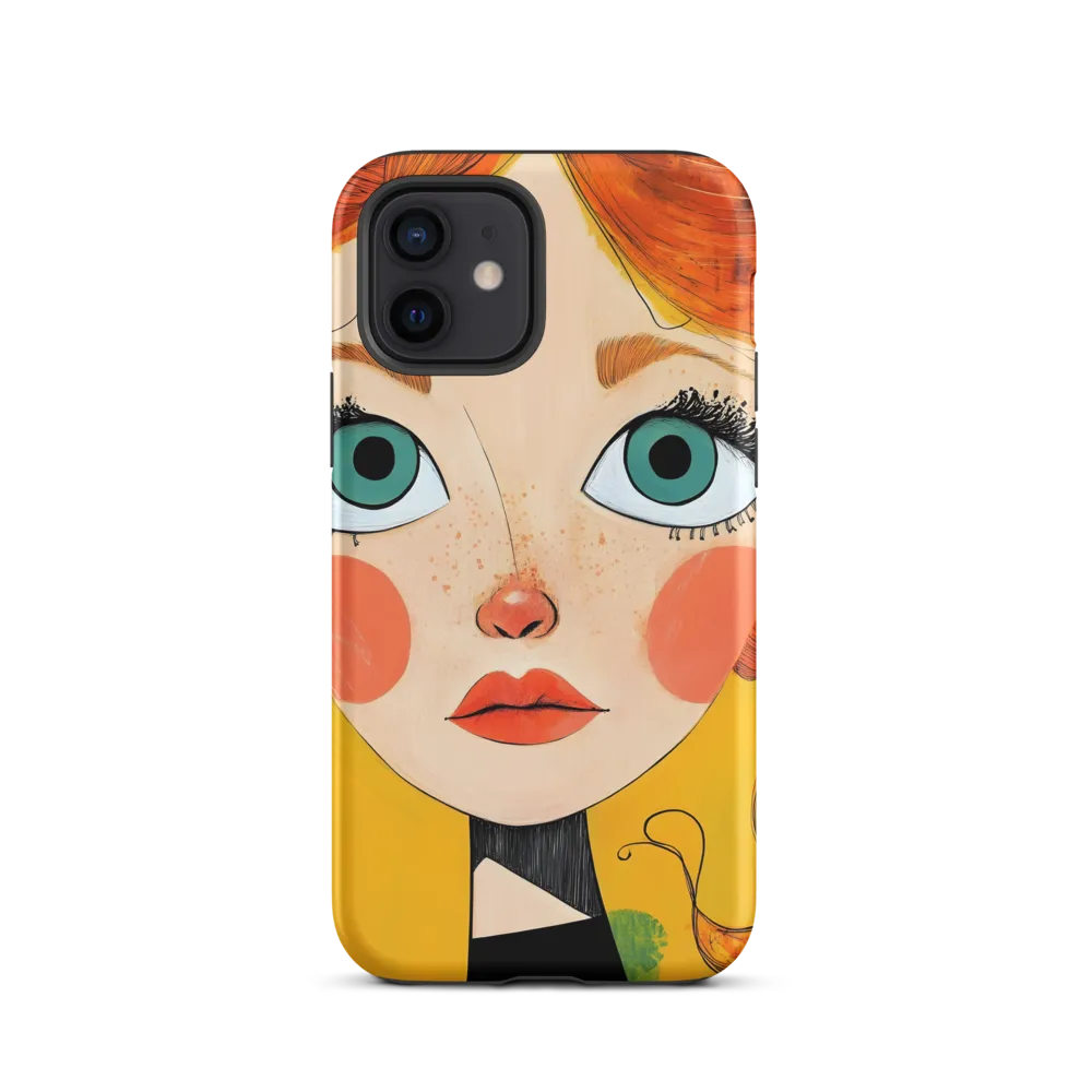 Whimsical Portrait of a Girl | Phone Case |  12 | Tough Case | Matte