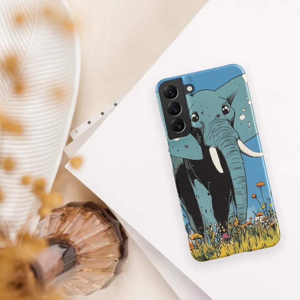 Whimsical Blue Elephant in Bloom