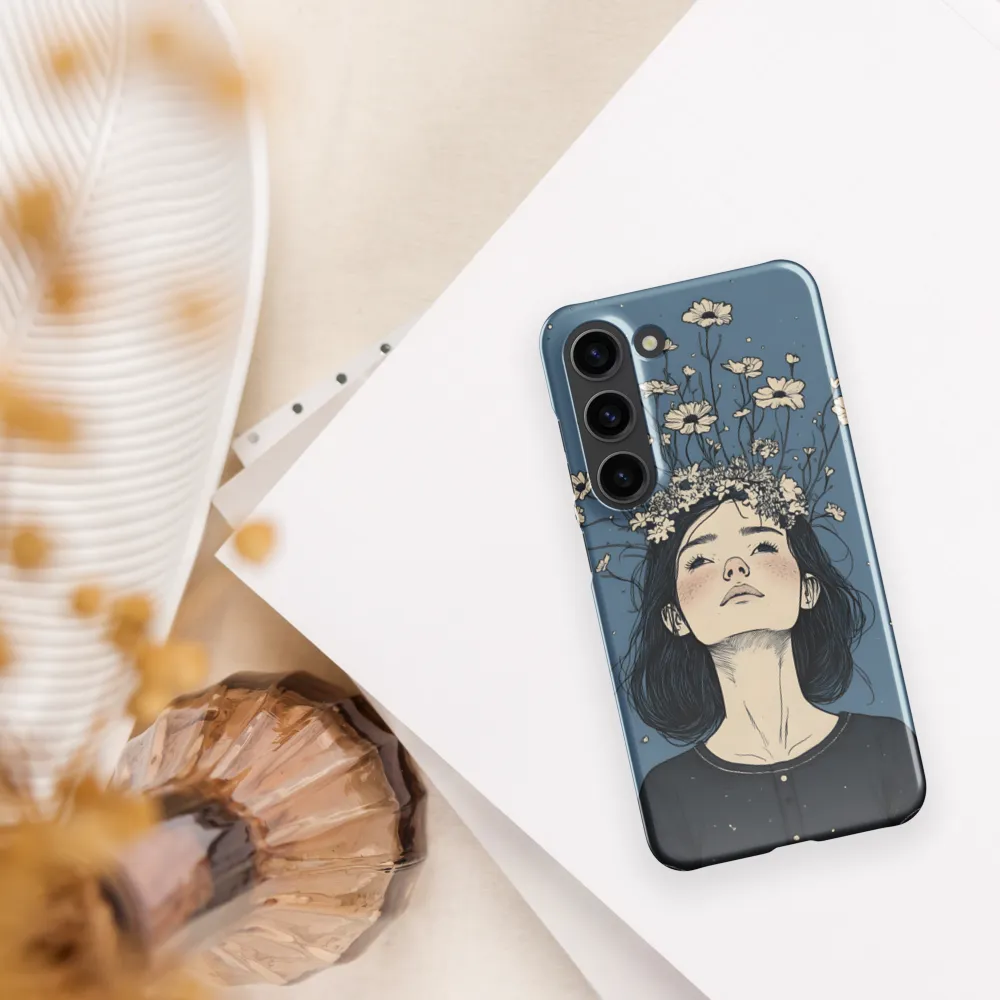 Floral Serenity: A Portrait of Tranquility | Phone Case |  S23 | Snap Case | Glossy