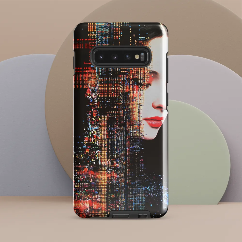 Pixelated Dreams: A Melding of Technology and Emotion | Phone Case |  S10 Plus | Tough Case | Glossy