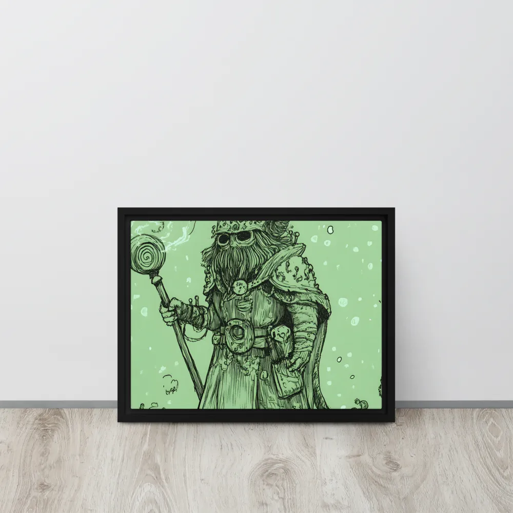 The Enigmatic Wizard | Canvas with Black Frame | 12″×16″