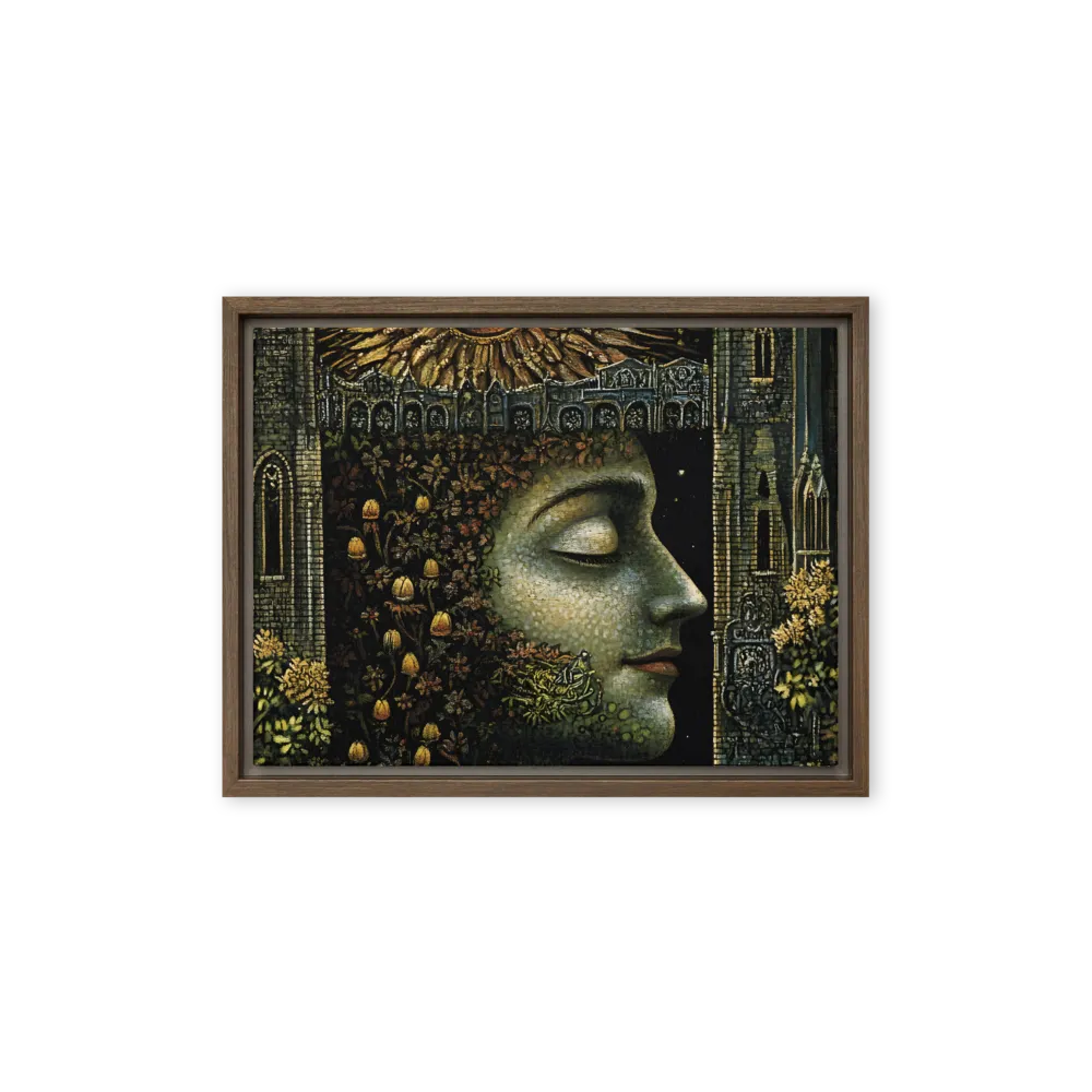 Nature’s Embrace: The Infinite Connection | Canvas with Brown Frame | 12″×16″